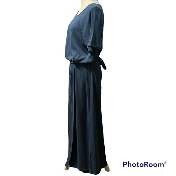 ELIZABETH AND JAMES Welles blue Faux-Wrap Belted T-Shirt carefree Maxi Dress - Picture 3 of 7